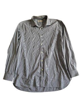 Burberry London Men's Sz 17.5 Button-Up Classic Fit Long-Sleeve Dress Shirt